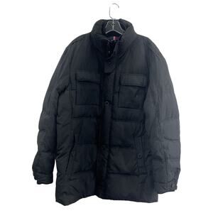 Hechter Men's Black Puffer Insulated Winter Warm Overcoat, Size 44, Preowned